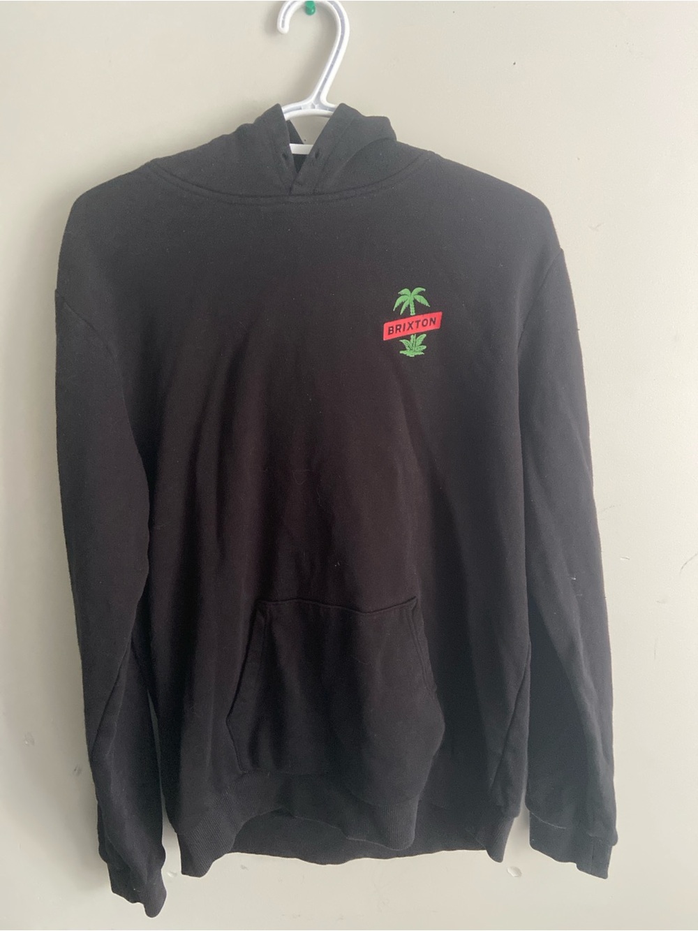 Brixton Black Hoodie with Green Palm Logo